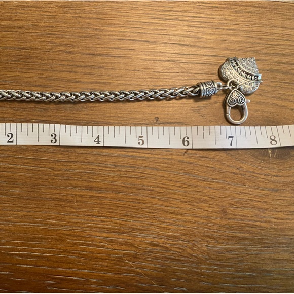 Chunky Silver Braided  BLESSED Charm Bracelet - Picture 3 of 7